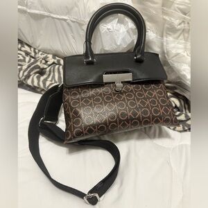 Calvin Klein Black and Brown Satchel